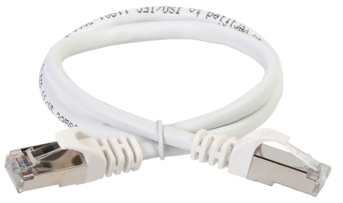ITK Коммутационный шнур (патч-корд) кат.5E FTP 1м белый | код PC08-C5EF-1M | IEK